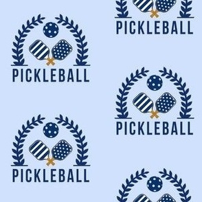 SMALL Preppy Pickleball Wreath fabric - light blue pickleball dots and stripes 6in