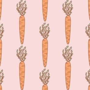 Small Orange Carrots Stripe for Easter on Pink for Kids Clothes and Home Decor