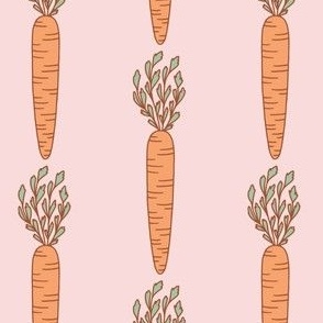 Medium Orange Carrots Stripe for Easter on Pink for Kids Clothes and Home Decor