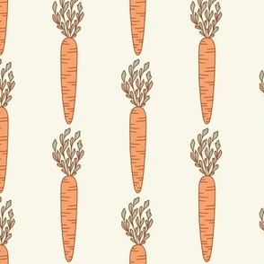 Medium Orange Carrots Stripe for Easter on White for Kids Clothes and Home Decor