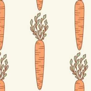 Large Orange Carrots Stripe for Easter on White for Kids Clothes and Home Decor