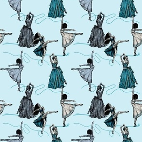 Contemporary Dancers In Blue
