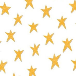 paper stars - yellow paper cutout stars with a subtle shadow - large - 12x12
