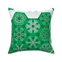 Calligraphic Snowflake napkins in green