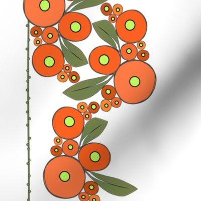 floral flora - border - orange - small
