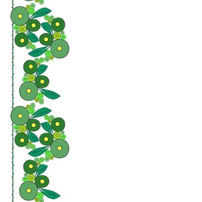 floral flora - border - green - small 