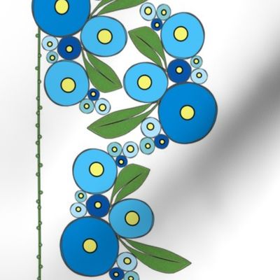 floral flora - border - blue - small 