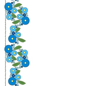 floral flora - border - blue - small 