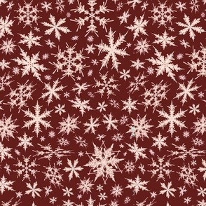 Winter Snowflakes - Rich Crimson