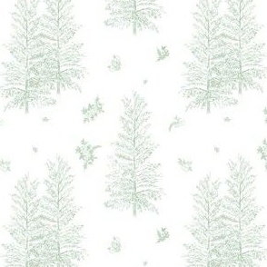 Soft Floral Pine Trees 