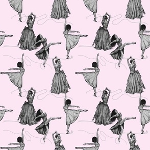 Contemporary Dancers In Pink and Grey