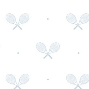 Minimalist Watercolor Style Blue Tennis Rackets