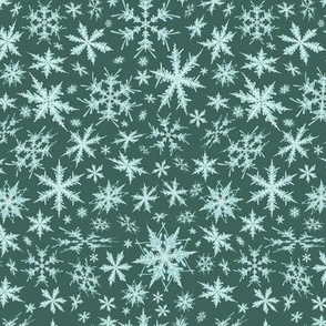 Winter Snowflakes - Olive Green 