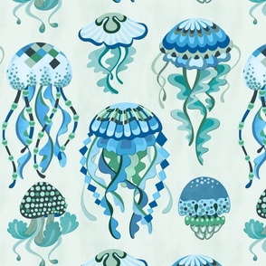 Pantone ultra-steady quirky jellyfish 16x16''
