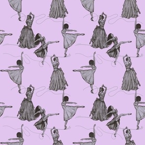 Contemporary Dancers In Lilac