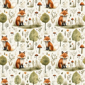 Foxes, Mushrooms & Leaves