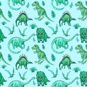 Cool Dinosaur Print in Blue and Green