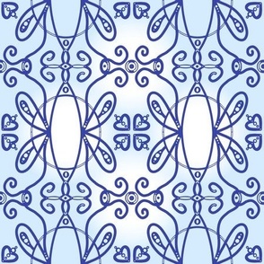 Vintage Tile Design In Blue