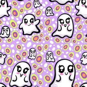Halloween ghosts seamless pattern background | Stock vector | Colourbox