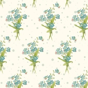 6" Forget Me Not Posies Floral in Off White by Audrey Jeanne