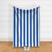 stripe - 3 inch wide - cobalt blue and white