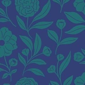 secret flower garden starry night blue & north Sea green