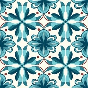 Red White Blue Hawaiian Floral