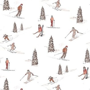 Vintage ski hill - white version