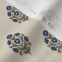 Autumnal Table - Blue teardrop floral