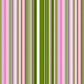 Streaky Thin and Thick Stripes in Pink, Green and Other Bright Spring Colors