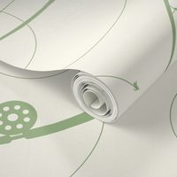 Fly Fishing Rods, Green on Cream
