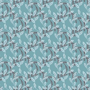 Vines in teal 5.25" - small scale