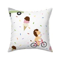 Lion On a Bicycle to the Ice Cream Truck Sprinkles- Large Print