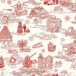 Firefighters Holiday Toile - medium scale