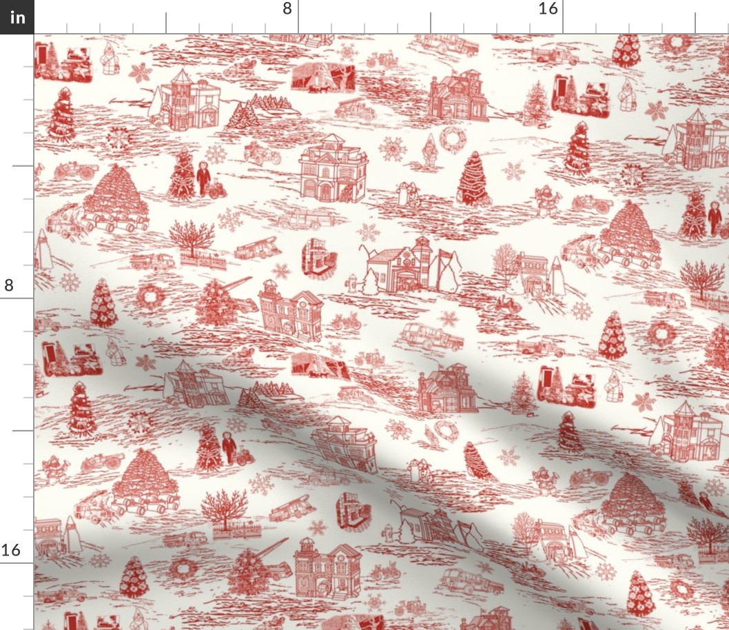 Firefighters Holiday Toile - medium scale