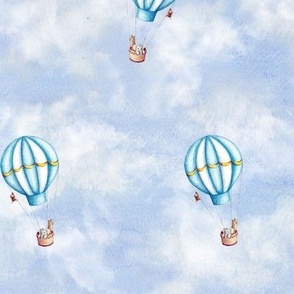 hot air balloon with safari friends