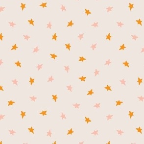 Halloween stars pink and orange on beige 6x6