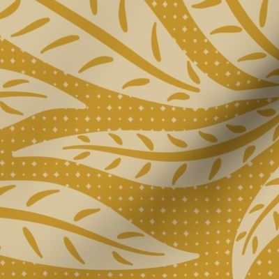 palmleaves tropical lounge mustard beige