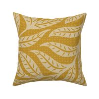 palmleaves tropical lounge mustard beige