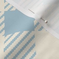 Dove Blue  and Cream  diagonal geometric Grid  