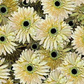 Design made from a photograph of a bouquet of gerberas in yellow shades