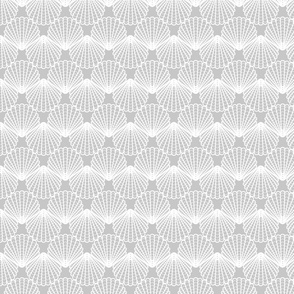 Mini Sea Shell Symmetry // White Outline