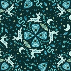 Eclectic Witch Mandala blue - medium size - 10-inch