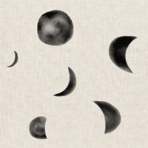 watercolor moon phases - linen look