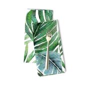 Monstera and Palm Watercolor Tropical Leaves