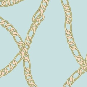 Chains on Blue Background