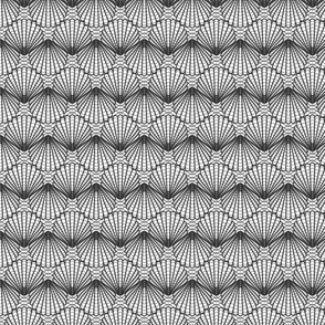 Mini Sea Shell Symmetry // Charcoal Outline