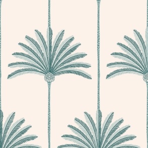 palm stripes/mint green/large