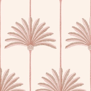 palm stripes/powder pink peach/large