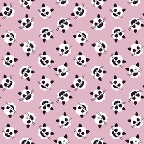 LARGE Fun Pastel Light Pink Halloween Cat Skulls